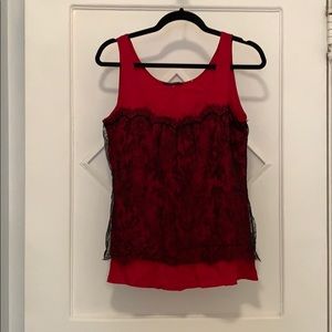 Elie Tahari red sleeveless top